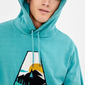 Sweats à capuche personnalisés à épaules tombantes pour hommes haute qualité en polaire Streetwear d'échauffement avec broderie en chenille pour la saison d'hiver - Product Image 6