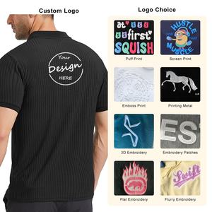 Venta al por mayor de camisetas polo de Diseño a rayas para los hombres con logotipo personalizable y camisas polo de diseño del músculo para el entrenamiento disponible en todos los tamaños - Product Image 3