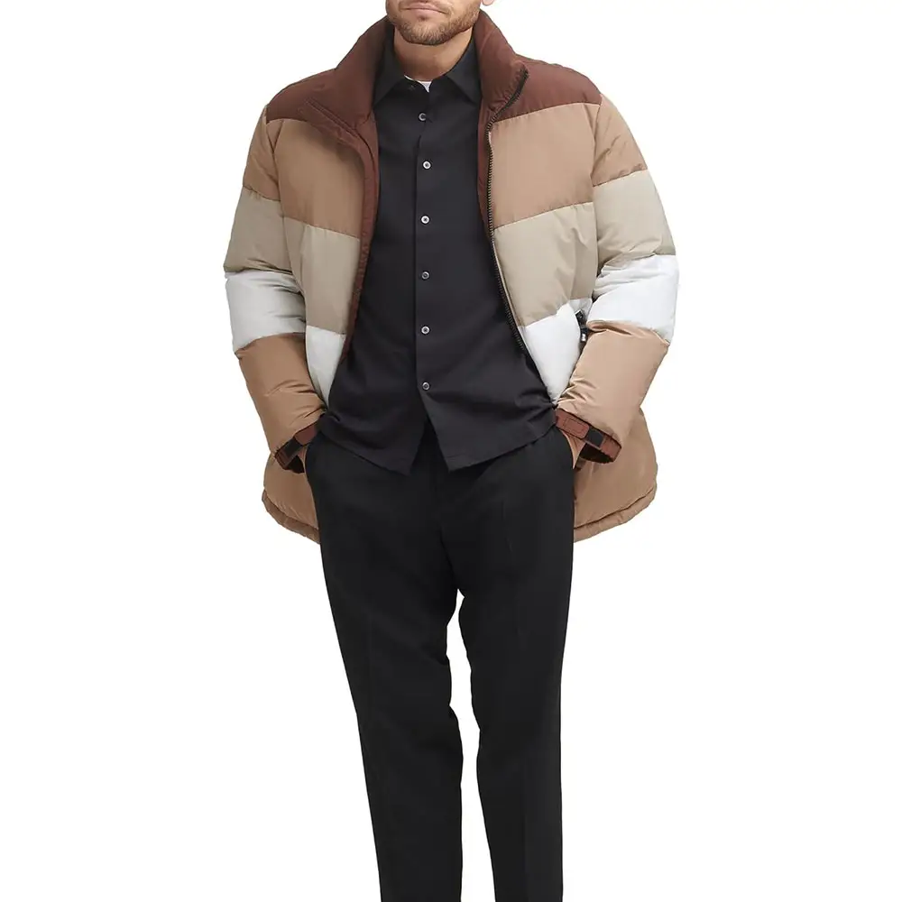 남성용 도매 퍼 자켓 겨울 방풍 패션 버블 봄버 자켓