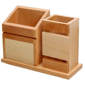 Customizable High-End Creative Solid Wood Pen Holder <b>Foldable</b> Design Handmade Lacquer Finish Modern Square Design Multi-Purpose - Product Image 1