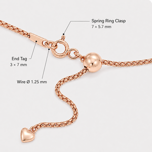 Kalung Liontin Hati Rantai Bulat Potongan Berlian Perak Sterling 925 Lapis Emas Rose 46cm untuk Wanita, Cocok untuk Dipakai Sehari-hari - Product Image 4