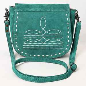 Sac à bandoulière en cuir suédé rustique sac de conception cousu de botte occidentale sac à bandoulière en cuir de haute qualité au prix de gros - Product Image 2