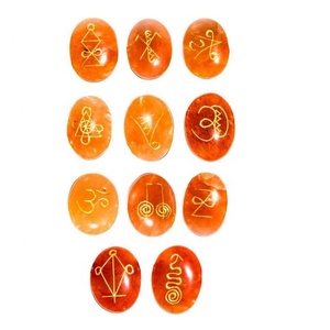 Haute qualité karuna rouge cornaline forme pierre ovale 11 pièces karuna ensemble naturel guérison cristal pierres précieuses Karuna ensemble en gros - Product Image 2