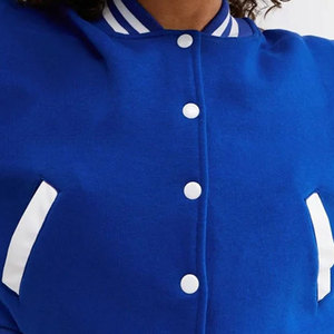 Veste de baseball personnalisée MARUF MFG CO pour femmes et hommes, manches en laine de haute qualité, couleur bleue, style Letterman, coupe-vent, écologique - Product Image 4