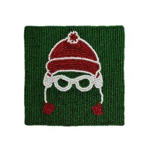 Sous-verres en perles de rocaille faites à la main de l'Inde ensembles de sous-verres à broderie astucieuse tapis et tampons - Product Image 3