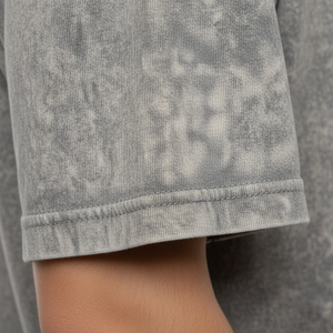 เสื้อยืดแนวสตรีทของผู้ชายเสื้อยืดสำหรับผู้ชายผ้าซักกรดซักเสื้อผ้าไซส์สั้นสวมใส่สบาย - Product Image 6