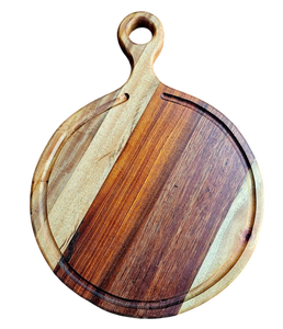 Tabla de Cortar de Madera con Acabado Natural, con Mango y Ranura para Jugos, para Uso en Cocina y Restaurante - Product Image 2