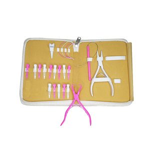Kit de extensión de cabello de práctica Juego completo para aprender y peinar Uso del cabello para alicates de salón Anillo de separación del cabello con clips - Product Image 2