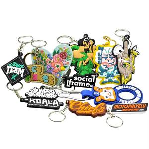 Llaveros impresos de PVC y goma suaves duraderos personalizados al por mayor con logotipo en relieve 2D/3D bonito diseño de Anime para regalos promocionales - Product Image 3