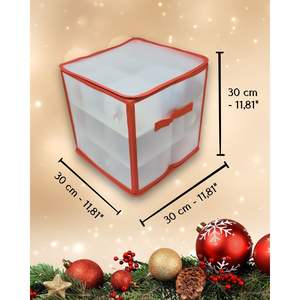 Caja de Almacenamiento Roja de 27 Pulgadas para Adornos de Árbol de Navidad, Elegantes Cajas de Almacenamiento Navideñas para Organizar las Prendas Navideñas - Product Image 2