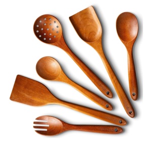 Ensemble d'ustensiles de cuisine en bois Serveurs à salade en bois de manguier Lot de 2 Serveurs à salade en bois SET DE 2 KETCHENWAR UNIQUE FAIT À LA MAIN - Product Image 5