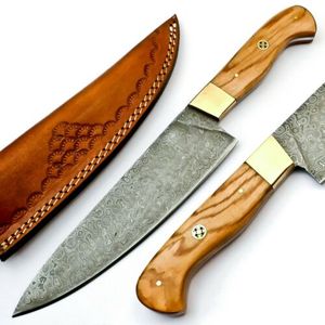 SCL-Juego de cuchillos de chef de acero de Damasco de 8 pulgadas de lujo hecho a mano 67 capas VG10 hoja afilada profesional 5 uds cuchillo de cocina de madera Pakka - Product Image 1