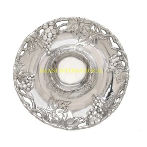 Bạc nho nho phục vụ Platter Vòng trang trí món ăn cho đồ ăn nhẹ trái cây kẹo thanh lịch bảng trung tâm chip Dip bát cho nhà - Product Image 1