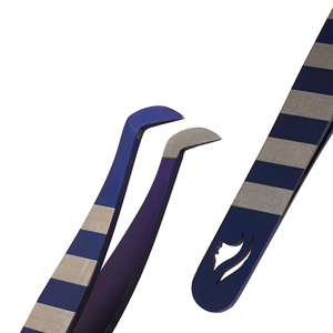 Pince à épiler de précision Stahlmann Pro BSB-745-11BLU en acier inoxydable avec logo personnalisé, pointe lisse, 11 cm, durable, prise en main parfaite - Product Image 3