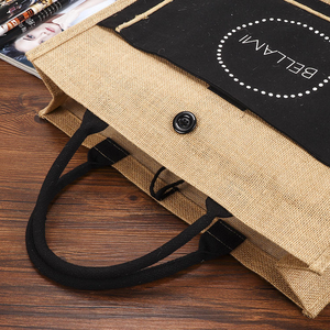 Premium Quality Custom Printed Eco-Friendly Reusable <b>Drawstring</b> Closure Hand Carry Striped Pattern Jute Shopping <b>Bag</b> Wholesale - Product Image 2