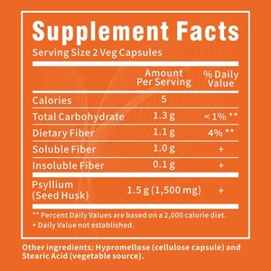 Cápsulas de Cáscara de Psyllium OEM/ODM, Suplemento de <span class=keywords><strong>Fibra</strong></span> Natural, Prebióticos <span class=keywords><strong>y</strong></span> Probióticos para la Salud Digestiva de Adultos, Grado Alimenticio, 2 Años - Product Image 4