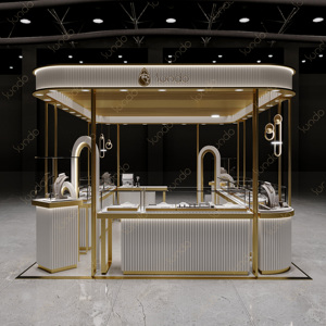 Maßgefertigter Moderner Luxus-Schmuckkiosk Schmuckvitrine mit LED-Beleuchtung für Ausstellungsräume in Einkaufszentren und Einzelhandelsgeschäften - Product Image 4