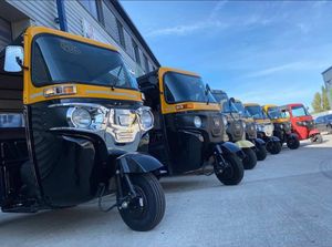 Nouveau Tuk-Tuk 200cc 250cc Refroidi par Eau 2024 2025 2026 Bajaj-RE Tricycle à 3 Roues Jaune Doré Noir - Product Image 2