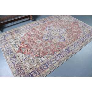 Grand tapis vintage, tapis turc 5,2x8,2 pieds, tapis en laine rouge - Product Image 2