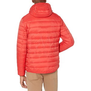 Veste à capuche coupe-vent de haute qualité avec fermeture éclair conception personnalisée veste de poche d'hiver en tissu de toile de style bouffant - Product Image 4