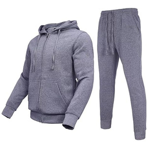 2024 Top Vente Unisexe XXL Zip Survêtement Conception Personnalisée Haute Qualité Coton Polaire Jogging Plus À Capuche Ensemble Hommes Respirant - Product Image 1