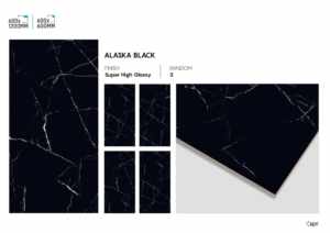 Azulejos de Porcelana Super Negros de Alto Brillo 600x1200mm, Acabado de Lujo para Pisos y Paredes en Proyectos de Interiores Modernos - Product Image 2