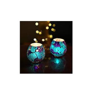 Vente en gros de bougies chauffe-plat en verre mosaïque de mariage romantique personnalisées porte-bougies en métal fraîchement conçues pour la décoration intérieure - Product Image 3