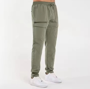 Pantalon cargo léger et décontracté pour homme, durable, coupe ample, poignets élastiques pour un style de vie actif, taille moyenne, service OEM disponible - Product Image 2