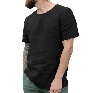 เสื้อยืดผ้าฝ้ายเรียบสีพื้น คอโอ ทรงเข้ารูป ระบายอากาศได้ดี เหมาะสำหรับออกกำลังกาย คุณภาพสูง แขนสั้น สั่งทำได้ - Product Image 5