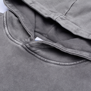 Sweat à capuche OEM personnalisé poids lourd en éponge française pour hommes Streetwear Style Vintage Acid Wash Print 3D Embroidery Oversized Hoodies - Product Image 6