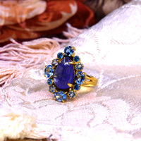 Anillo Clásico de Plata de Ley 925 Chapado en Oro con Diseño Único y Turquesa Multicolor para Mujer, Ideal para Fiestas, Bodas y Aniversarios