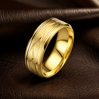 Cincin Titanium Baja Matte Custom JLM Wholesale dengan Pola Panah Terukir untuk Pria, Cincin Janji Pernikahan, Model Nyaman Dipakai