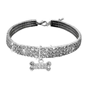 Luxury <b>Dog</b> <b>Collar</b> Strass Diamond Light Collier Diamant En Strass for Luxury Pets Featuring Satin Leather Nylon PU Silicone - Product Image 2