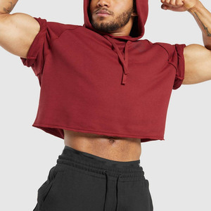 Sweat à capuche court pour homme, mode streetwear, décontracté, pour la salle de sport, entraînement, confortable, léger, design moderne - Product Image 4