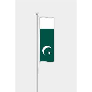 Drapeau personnalisé d'extérieur, impression numérique, divers matériaux (coton, polyester, soie, aluminium, fibre de verre), avec motif Pakistan vertical - Product Image 1