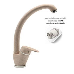 Grifo de fregadero de cocina de una sola palanca serie Benny, Caño ajustable, avena coloreada, paquete de 1 - Product Image 5