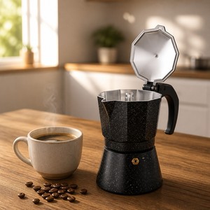 <span class=keywords><strong>Cafetera</strong></span> Moka Negra de Mármol, Apta <span class=keywords><strong>para</strong></span> Inducción, <span class=keywords><strong>Cafetera</strong></span> Espresso de Aluminio <span class=keywords><strong>para</strong></span> Estufa, 3/6 Tazas, <span class=keywords><strong>Cafetera</strong></span> Italiana <span class=keywords><strong>para</strong></span> Placa de Inducción - Product Image 6