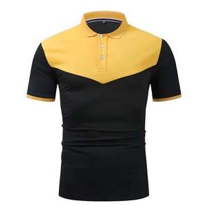Polo décontracté de haute qualité pour hommes coton respirant léger grande taille Logo solide brodé coupe surdimensionnée teint uni - Product Image 1