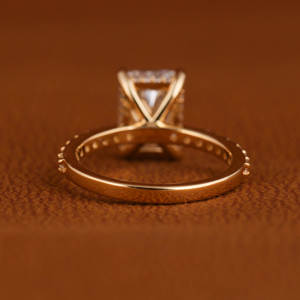 Luxueux 14KT or massif Halo sertissage bague diamant bague de fiançailles Style classique cadeau laboratoire créé cadeau d'anniversaire pour elle - Product Image 4