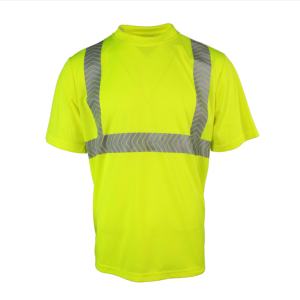 เสื้อยืด Ansi Class 1กันน้ำ LED สะท้อนแสง, เสื้อยืด100% โพลีเอสเตอร์ชุดทำงานการพิมพ์แบบกำหนดเองได้ - Product Image 1