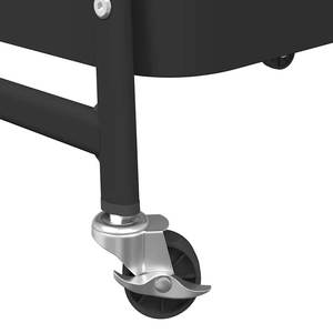 รถเข็น3ชั้นแบบเข็นได้เองรถเข็นโลหะเคลือบสีดำด้วยตนเองสำหรับบ้านและโรงแรมเครื่องครัว - Product Image 4