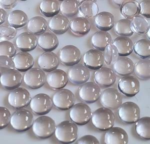 โรสควอตซ์สีชมพูธรรมชาติทรงกลมแบบคาโบชอง 3 มม. ด้านหลังแบน - โรสควอตซ์สีชมพูทรงกลมแบบหลวม - Product Image 5