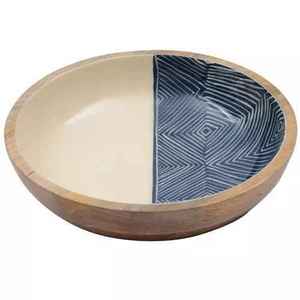 Bols de service en bois faits à la main écologiques avec intérieurs en émail élégants Design de luxe pour la maison Fête Dîner Cadeaux festifs - Product Image 6