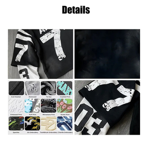 Sweat-shirt 100% coton personnalisé pour hommes Design à double manches Confortable et lavé pour les saisons printemps automne hiver Compatibilité - Product Image 4