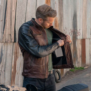 Chaqueta de cuero de vaca original para hombre, venta al por mayor, chaqueta de moto, ropa de carreras de coches de moto - Product Image 5