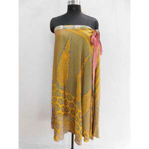 กระโปรงผ้าแพรไหมถักลายวินเทจของผู้หญิงชุดเดรสระบายอากาศทำด้วยมือ - Product Image 4