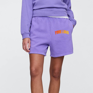 Nouveau arrivé 2025 short pour femme haute qualité personnalisé DTF imprimé logo boxy court avec poches latérales short respirant pour femme - Product Image 1