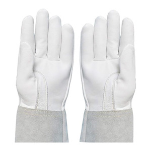 Guantes de soldadura Tig de cuero dividido de vaca de piel de cabra Guantes DE SEGURIDAD ignífugos para trabajo industrial Barbacoa de extinción de incendios - Product Image 1