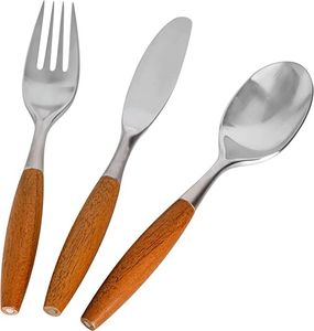 Cubiertos de Acero Inoxidable al por Mayor con Mango de Madera de Nogal Natural, Juego de Cubiertos Modernos y Ecológicos, Cuchillo, Cuchara, Tenedor - Product Image 5