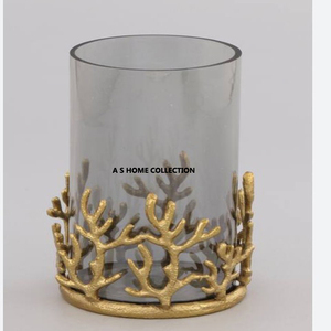 Bougeoirs en verre décoratifs en métal de conception de bois de cerf argenté de luxe à forte demande pour les festivals et les mariages - Product Image 3